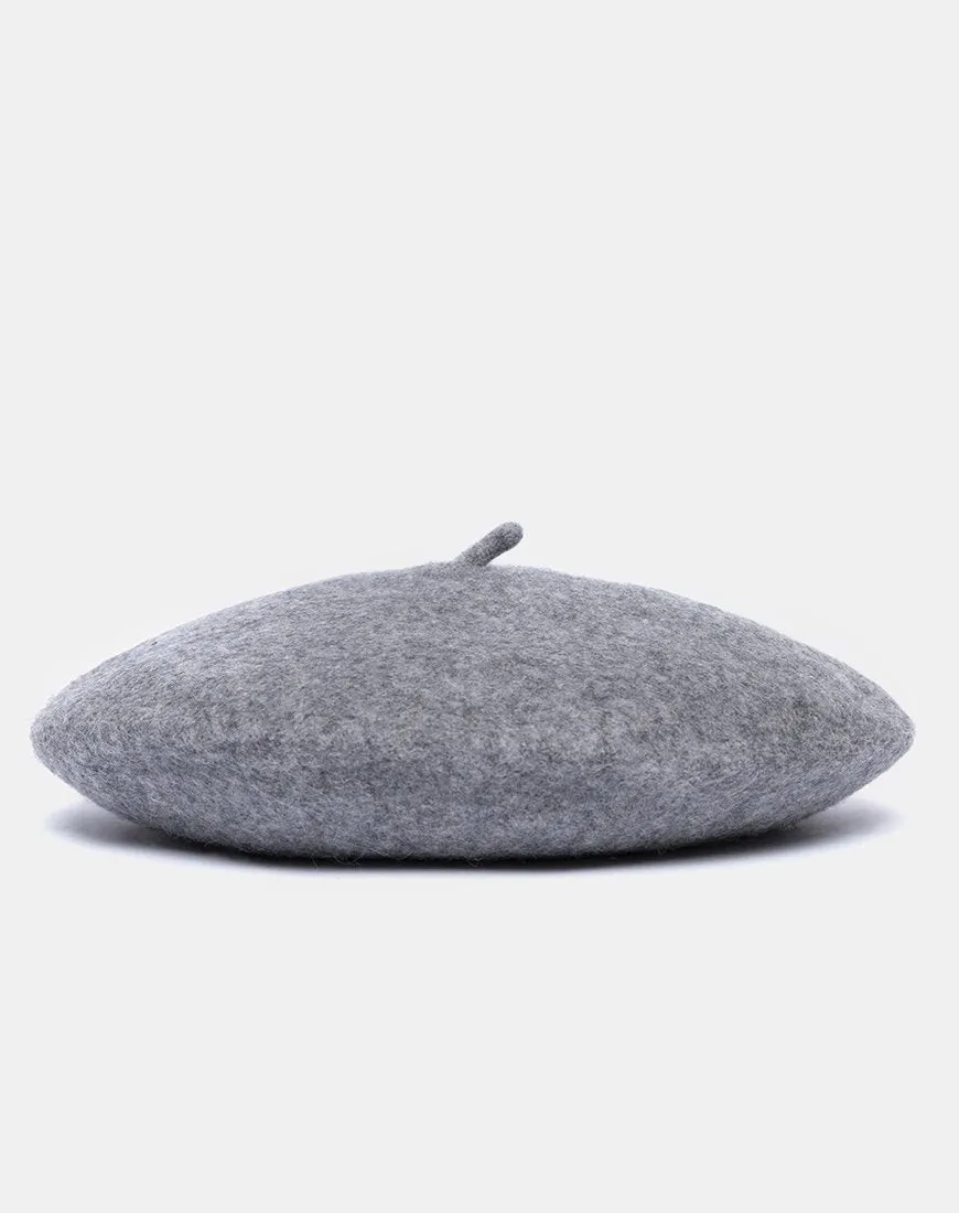 Wool Beret in Grey