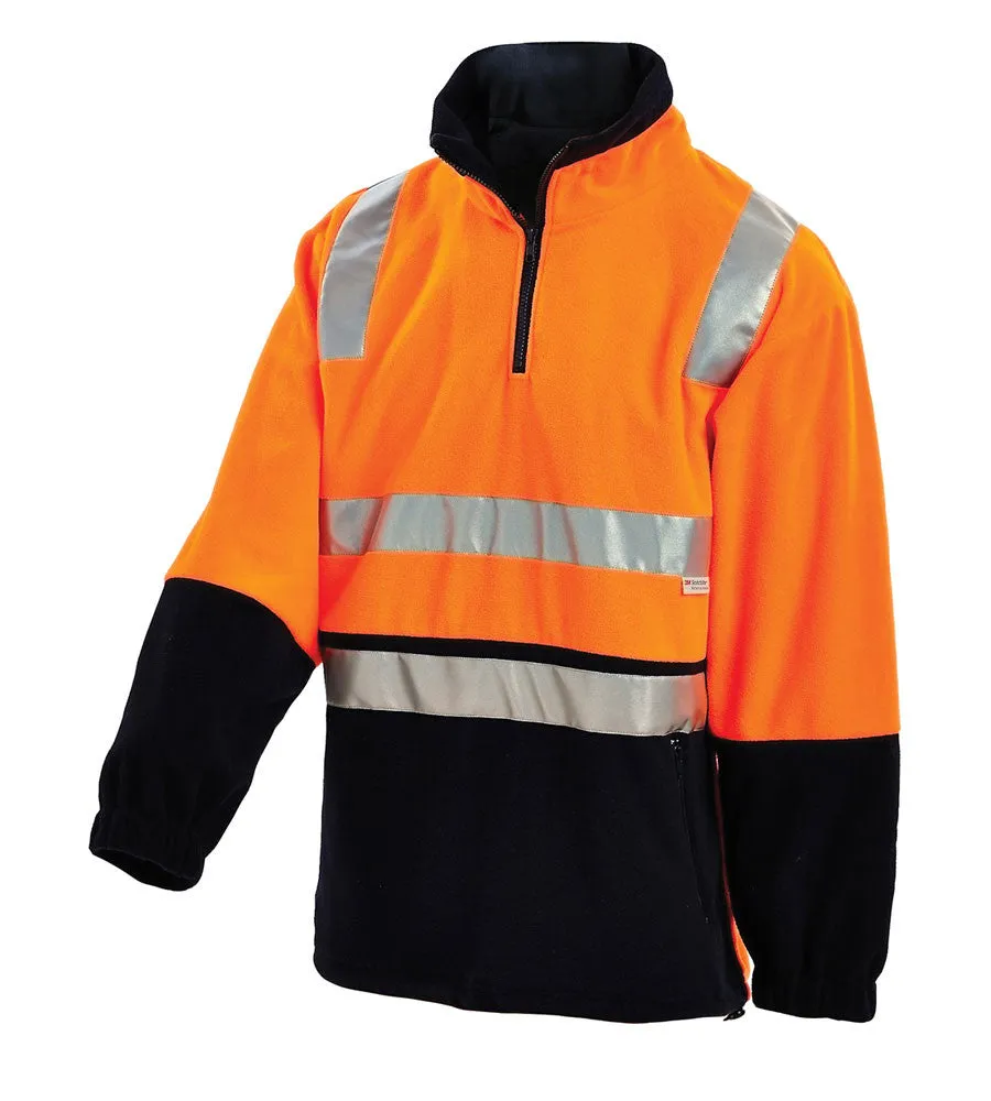 Workit Hi-Vis 2-Tone 1/2 Zip Polar Fleece Jumper c/w 3M Reflective Tape 3501