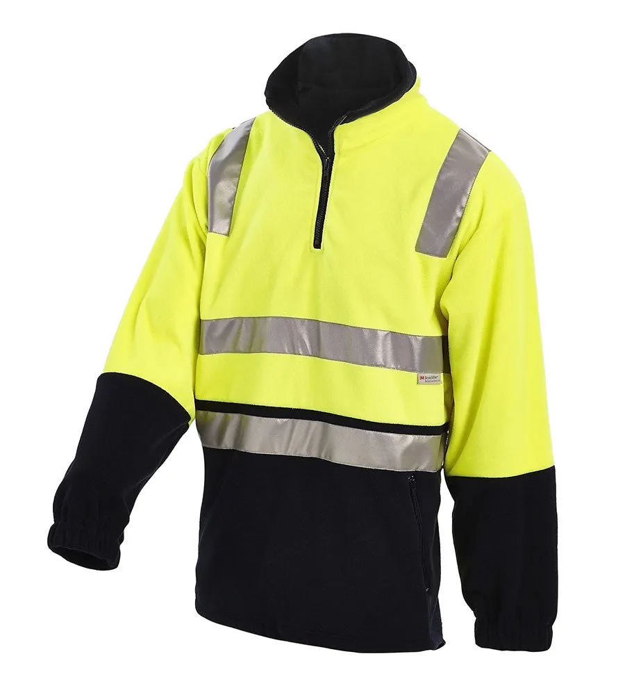 Workit Hi-Vis 2-Tone 1/2 Zip Polar Fleece Jumper c/w 3M Reflective Tape 3501